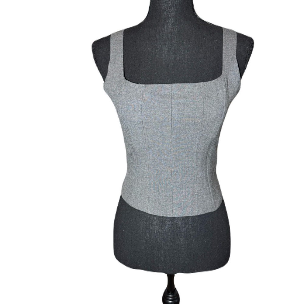Goth-Grunge Cottagecore Corset-Style gray top